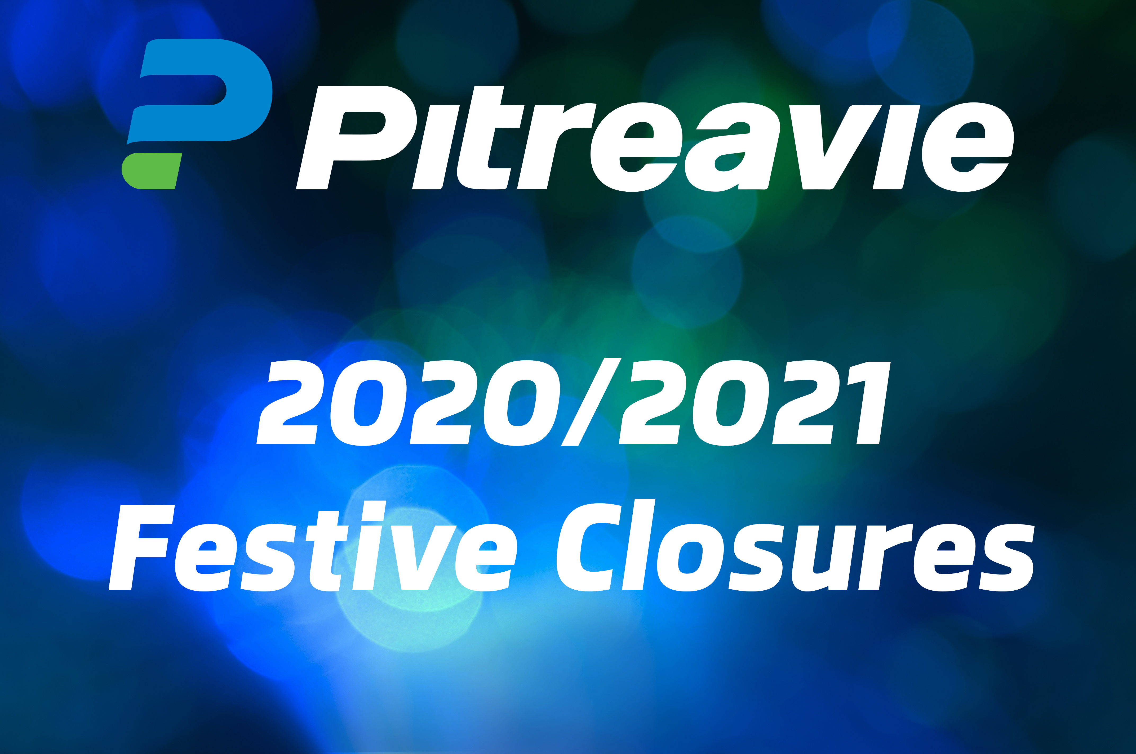 pitreavie graphic blue and green with festive closure heading