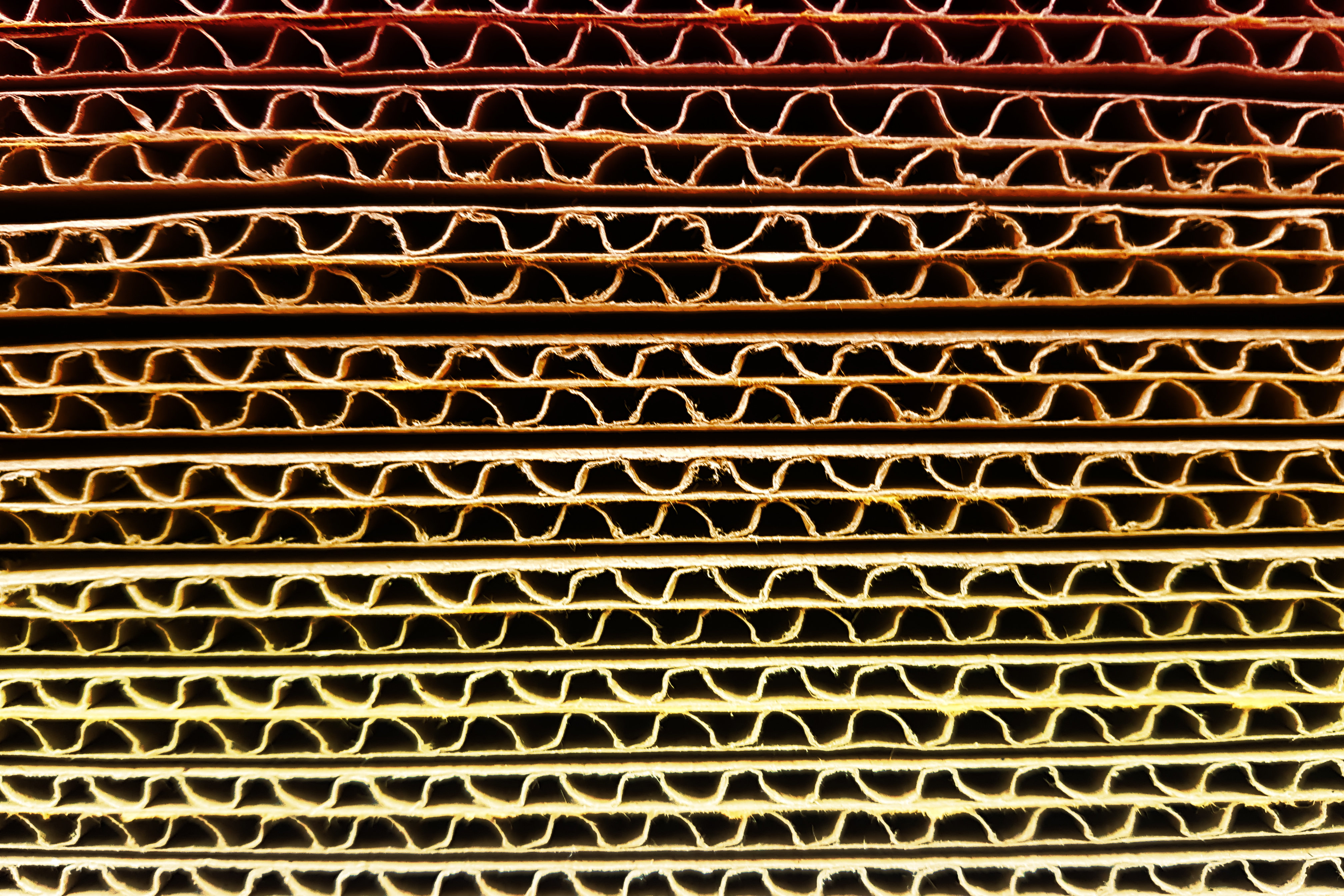 pile of corrugated cardboard layers