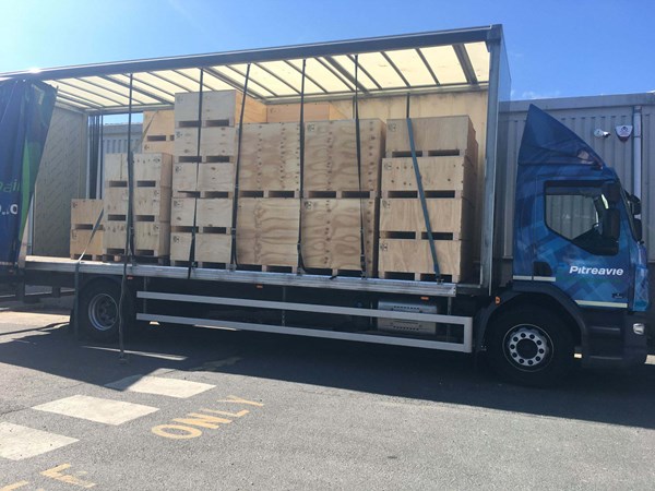 timber and plywood crates collection of large timber crates on truck