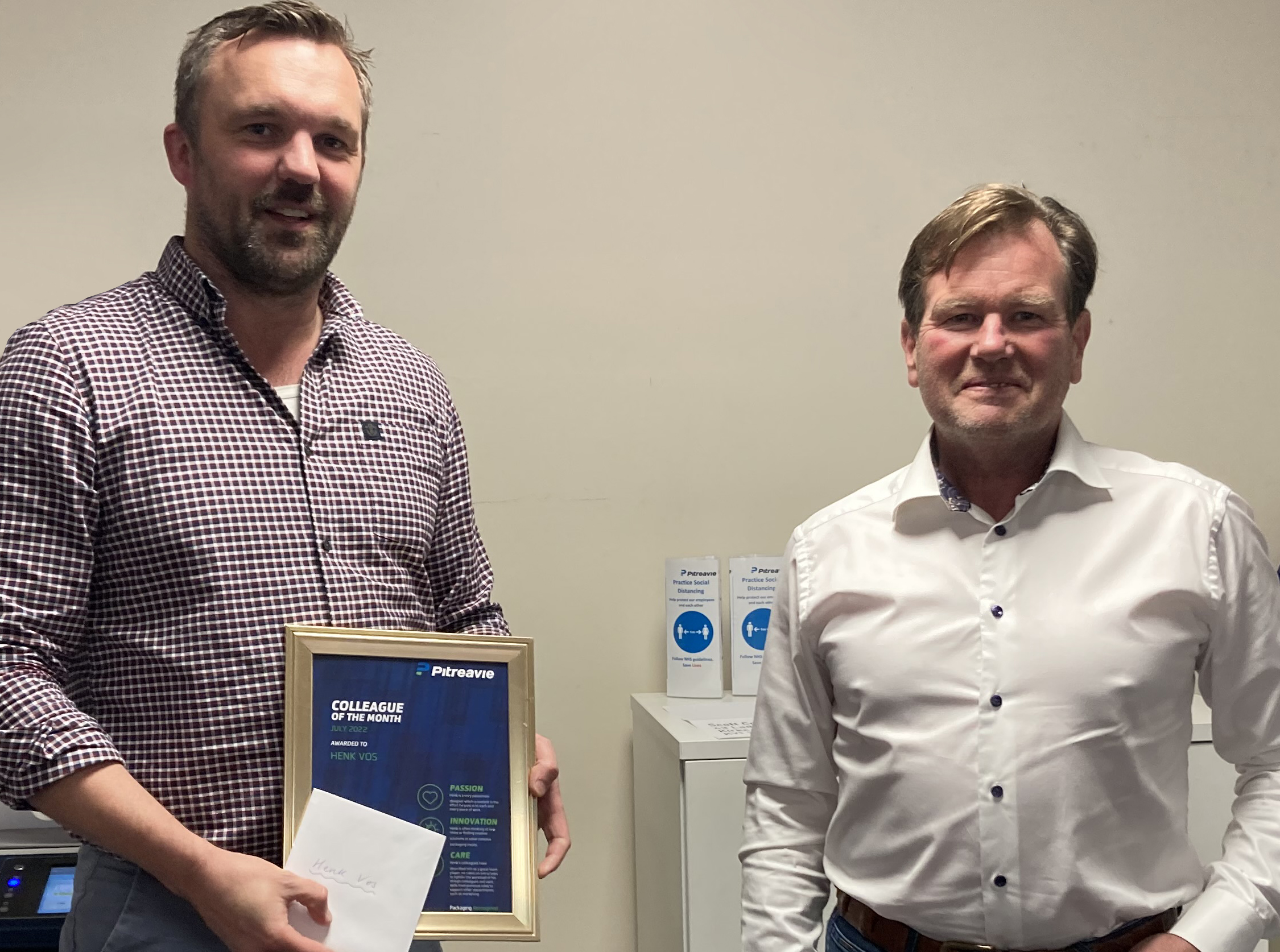 Pitreavie Packaging Colleague of the Month July 2022 Henk Vos