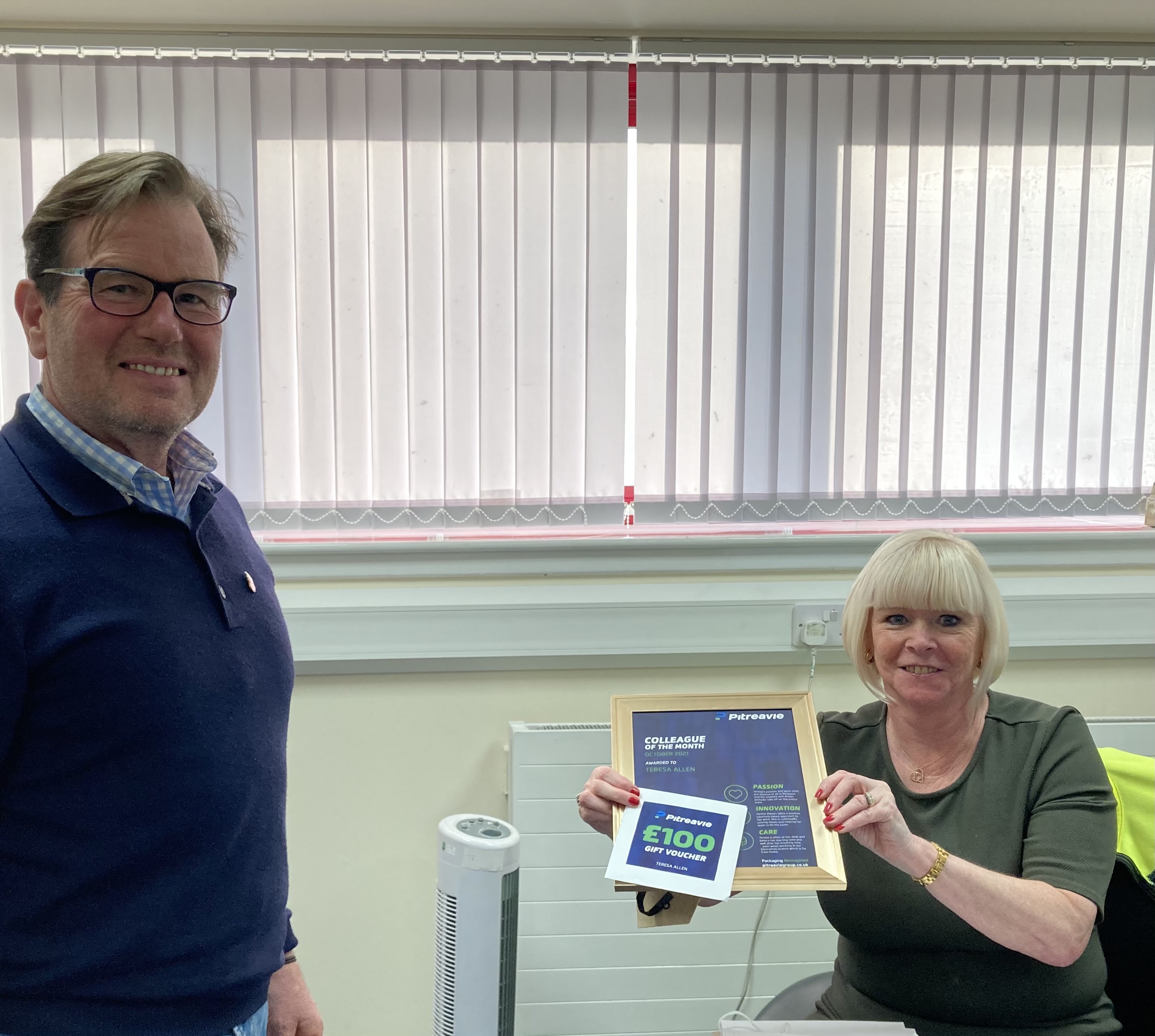 Pitreavie Packaging Colleague of the Month October 2021 Customer Service Manager Teresa Allen