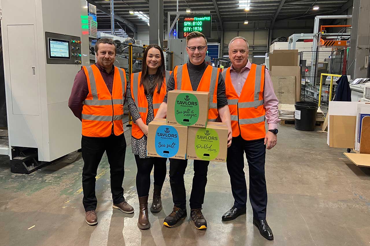 taylors snacks team visit pitreavie corrugated packaging factory